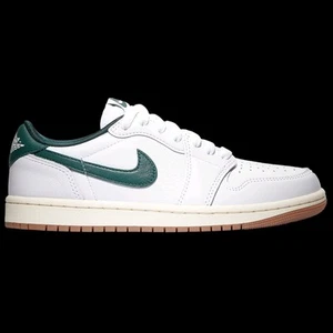 Air Jordan 1 Retro Low OG - Bianco/Verde Ossidato-Vela da Donna (Taglia 10) - Foto 1 di 5