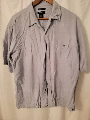 Bruno Men's XL 100% Washable Silk Ss Grey Hawaiian Button Down Shirt - Image 1 of 4