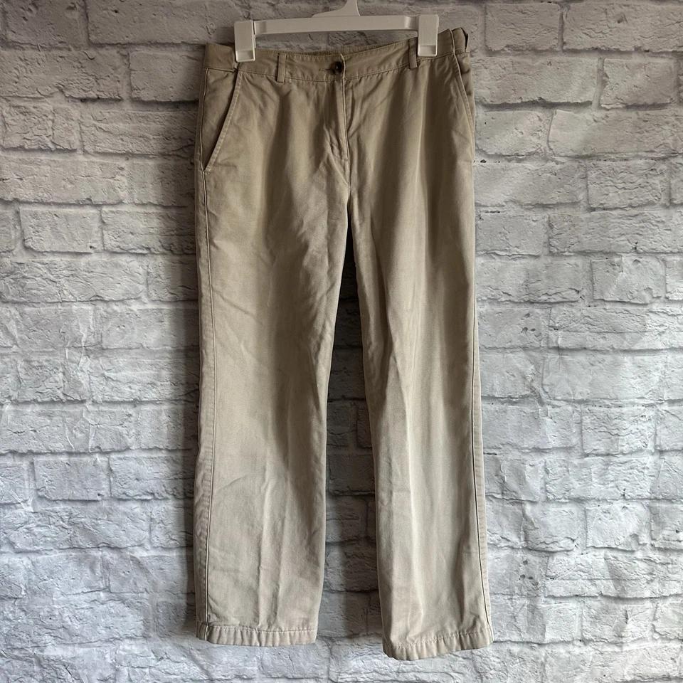 PREOWNED L.L. BEAN VINTAGE FLANNEL LINED KHAKI PANTS WOMENS 6 PETITE ADJUSTABLE - Image 1 of 4