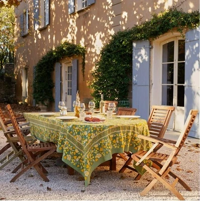 Couleur Nature, "Fruit" ,Yellow & Green French Country Tablecloths, NEW - Image 1 of 4