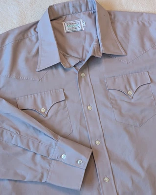 H Bar C California Ranchwear VTG 70s Gray Western Button Up Size XL USA - Image 1 of 4