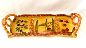 Itálica ARS PINTADO A MANO Mango 3 Sec. Bandeja con hojas de caída y aceitunas en Made Italy - Imagen 1 de 7