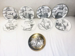 Lot Of 9 Fornasetti Milano Italy Porcelain Small Plates Greek Matadors Ships - Picture 1 of 24