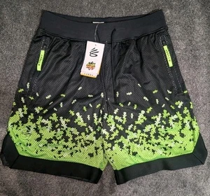 UNDER ARMOUR Curry Shorts Sour Patch Kids M Mens Black Green Mesh Basketball - Picture 1 of 10