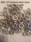 Lot#62  1/2?Silver Fabric Covered Buckle For Shoe Boot Bag Strap Over100 Pieces
