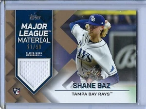 2022 TOPPS MAJOR LEAGUE MATERIAL SHANE BAZ GOLD JERSEY ROOKIE CARD # MLM-SB /50 - Picture 1 of 2