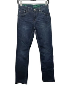 Levi’s Boys Jeans Size 14 / 27x29 Slim Straight Dark Blue Denim - Picture 1 of 9