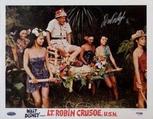 Dick Van Dyke signed Lt. Robin Crusoe original 11x14 Lobby Card photo PSA COA - Picture 1 of 1