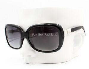 Chanel 5171 501/81 Sunglasses Black / White Bow Silver CC Logo Polarized w/case