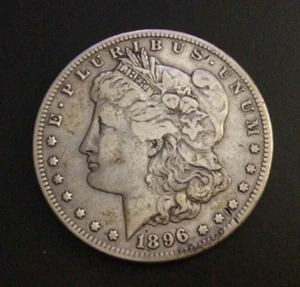 1896-S Morgan Silver Dollar. F details. F157 - Picture 1 of 2