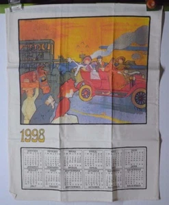 ANCIEN TORCHON CALENDRIER ANNÉE 1998 DECO SHABBY LOFT PTT LA POSTE TAPISSERIE - Foto 1 di 1