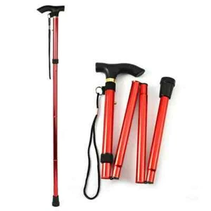 Cane Walking Stick Adjustable Folding walking Aluminum Collapsible Travel Hiking - Picture 1 of 9