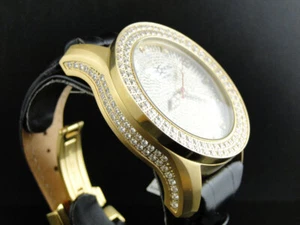Mens New Canary 2 Row Khronos Jojino Joe Rodeo Iced Band Real Diamond Watch - Picture 1 of 9