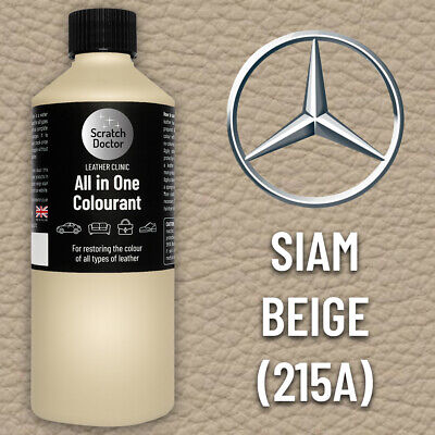 Leather Paint For MERCEDES Car Seat SIAM BEIGE 215A 250ml Dye Repair Recolour • 19.29€