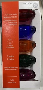 GE C9 Cool Bright Replacement Bulbs, 5 Bulbs, 7 Watts, Multicolor - Picture 1 of 2