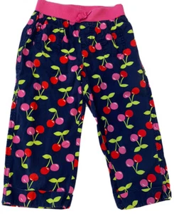 Girls Size 7 Cherry Pattern Capri Pants Navy Blue Comfort Waist Jumping Beans - Picture 1 of 3