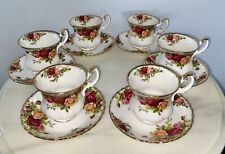 Vintage ROYAL ALBERT Old Country Roses 12pc DEMI CUP & SAUCER SET 1962 GVC.