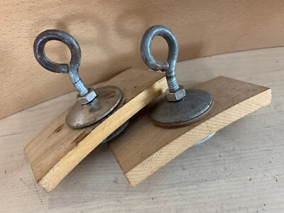 2x Vtg Concert Bass Drum Eyebolt Mounting Eye Bolt Parts w/ Reinforcement Blocks - Image 1 of 4