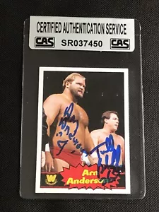 ARN ANDERSON & TULLY BLANCHARD 2012 TOPPS WWE HERITAGE SIGNED AUTOGRAPH CARD CAS - Picture 1 of 2