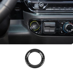 Carbon Fiber Engine Start Stop Button Trim Cover For Chevrolet Silverado 2022+ - Picture 1 of 8