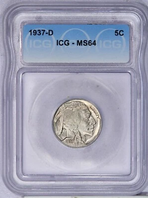 1937-D Buffalo Nickel 5c ICG MS64 - Image 1 of 2