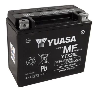 BATTERIA SIGILLATA YUASA YTX20L-BS 12 V 18 AH 270 YAMAHA XV 1600 GIA' ATTIVATA - Imagen 1 de 3