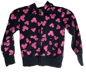 Sudadera con Capucha Pequeña Cremallera Completa Negra Auténtica con Cremallera Minnie Mouse Rosa Parques Disney - Imagen 1 de 9