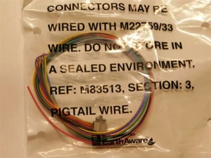 Airborn MM21200916141WB 2 Row 9 Contact Male MicroD Connector 12" Pigtail - Picture 1 of 3