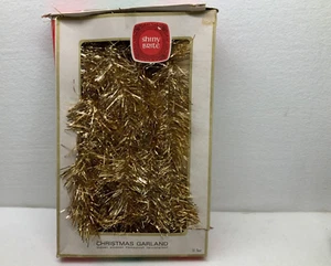 Brillante Brite De Colección - Guirnalda de Navidad Oropel Dorado - 15' pies - NUEVO en Caja - Italia - Imagen 1 de 2