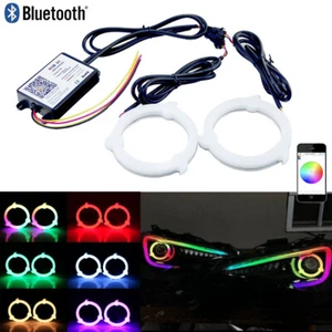 Sharingan RGB LED Halo Ring Dynamic Revolving Headlight Angel Eyes APP Control - Picture 1 of 7