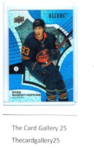 Ryan Nugent-Hopkins 2021-22 Upper Deck Allure Blue Line Jersey 22/35 Oilers 🧨🏒