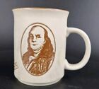 Vintage Keramik Tasse - Benjamin Franklin - Zitat - 1980er