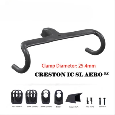 Manillar de bicicleta de carretera Di2 de carbono para todos los cables internos 380/400/420 mm barra doblada de 25,4 mm Foto 1 de 4