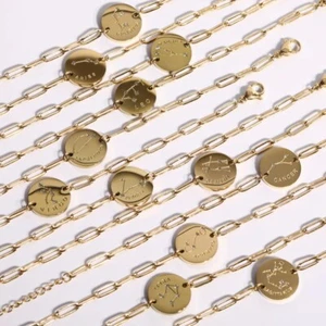 Pulseras redondas de doble cara vintage con dije de signo del zodiaco de 12 constelaciones - Imagen 1 de 33