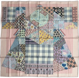 Auth Hermes NEW Rose Pale/ Gris Perle/ Mauve L'Art du Sarasa 90cm Silk Scarf - Picture 1 of 7