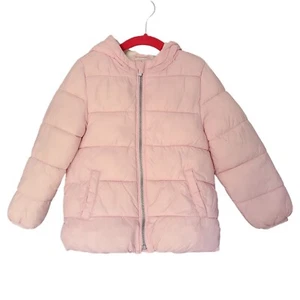 Old Navy Girls 5 Pink Puffer Coat Winter Hooded Jacket - Picture 1 of 7