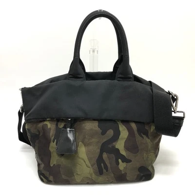 PRADA B1959 Camouflage 2WAY Shoulder Crossbody Bag Hand Bag khaki/SilverHardware - Image 1 of 4