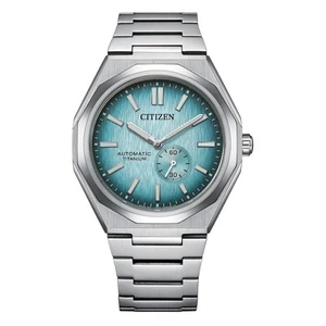 CITIZEN Zenshin 60 NK5020-58L Automatic Light Blue Dial Super Titanium Men Watch - Picture 1 of 5