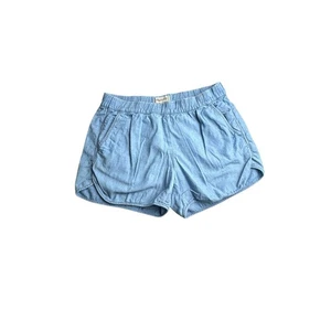 Madewell Chambray Shorts Women’s Small Blue Pull-On Cotton Elastic Waist - Picture 1 of 9