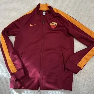Nike AS ROMA Maroon And Orange Warm Up Jacket Size Small 1927 Patches Zip Up - Picture 1 of 21