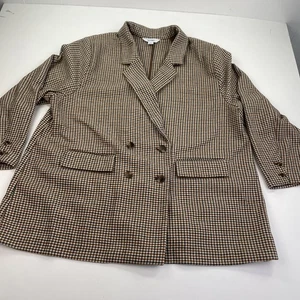Old Navy Blazer Damen 2XL Hahnentritt kariert Sakko Academia Tweed hellbraun - Bild 1 von 11