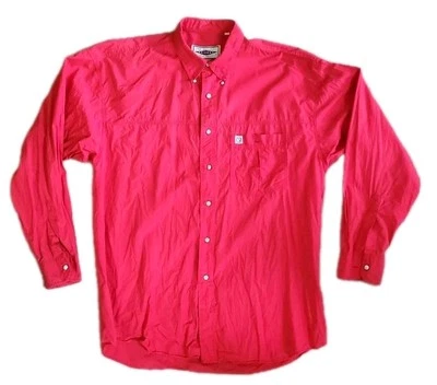 Camisa Arizona Botón Hombre L Grande Roja Manga Larga 100% Algodón  Foto 1 de 4