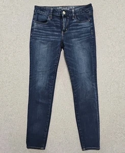 American Eagle Jeans Women's Jegging Slim Stretch Mid Rise Blue Denim Sz 8 Reg - Picture 1 of 12