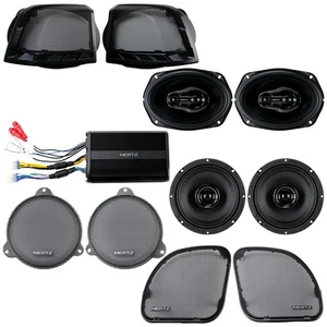 Kit de 4 altavoces Hertz HSP3-14 con amplificador para motocicletas Harley-Davidson 2014-2023 - Imagen 1 de 5