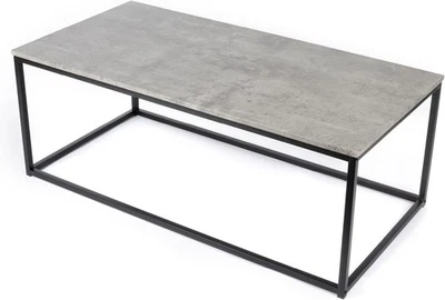 LIVIVO Concrete Effect Coffee Table – Grey Metal Frame, Indoor/Outdoor Use - Image 1 of 4