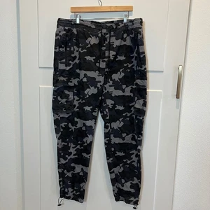 Dogg Supply by Snoop Dogg Mens 2XL Cargo Jogger Camo Black Gray Drawstring Pants - Picture 1 of 9