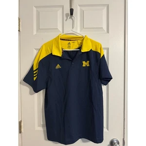 Adidas University of Michigan Dry Fit Athletic Golf Polo Shirt Sz: medium - Picture 1 of 3