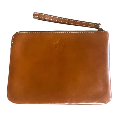 PATRICIA NASH Mujer Cassini Marrón Cuero Encerado Bolso sin asas Correa Muñequera Logo Foto 1 de 4