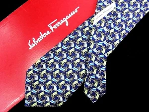 Salvatore Ferragamo Cravatta Cravatta TUTE Uomo Unisex SETA Multicolore Lusso FG67 - Foto 1 di 2