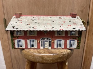 Small Vintage 1960s MARX Tin Litho 1859 Colonial Toy Mansion Civil War. WEAR SEE - Picture 1 of 24